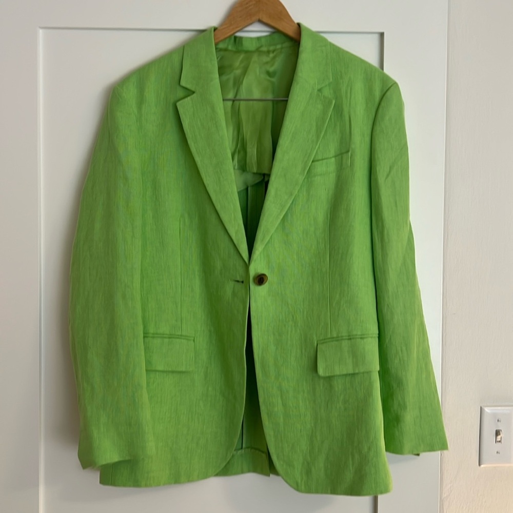 Lime green Arket linen blazer